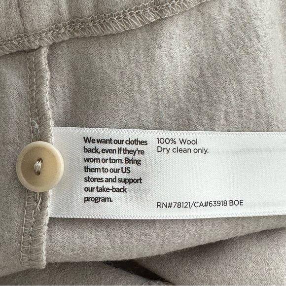 NWT Eileen Fisher Boiled Wool Jersey High Waisted Wide-Leg Pants in Chalk Size L - Picture 11 of 15